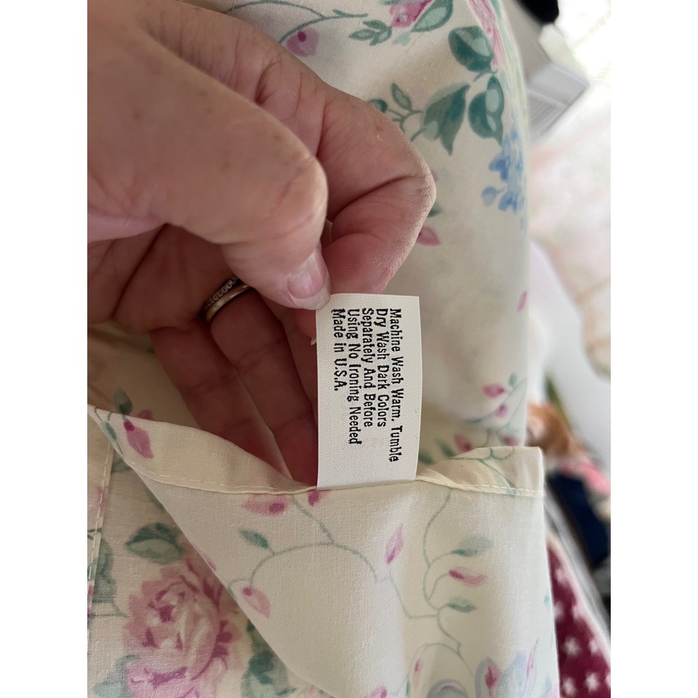 Vintage Full (double) Sheet Set, JcPenneys, Brand New cream with pink floral - Picture 7 of 7